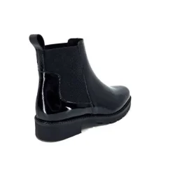 We Do Ivoire 99504 Cuir Vernis Noir*Femme Bottines