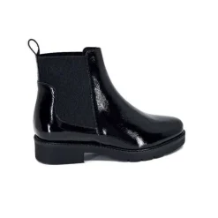 We Do Ivoire 99504 Cuir Vernis Noir*Femme Bottines