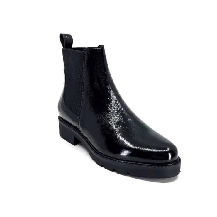 We Do Ivoire 99504 Cuir Vernis Noir*Femme Bottines