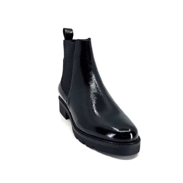 We Do Ivoire 99504 Cuir Vernis Noir*Femme Bottines