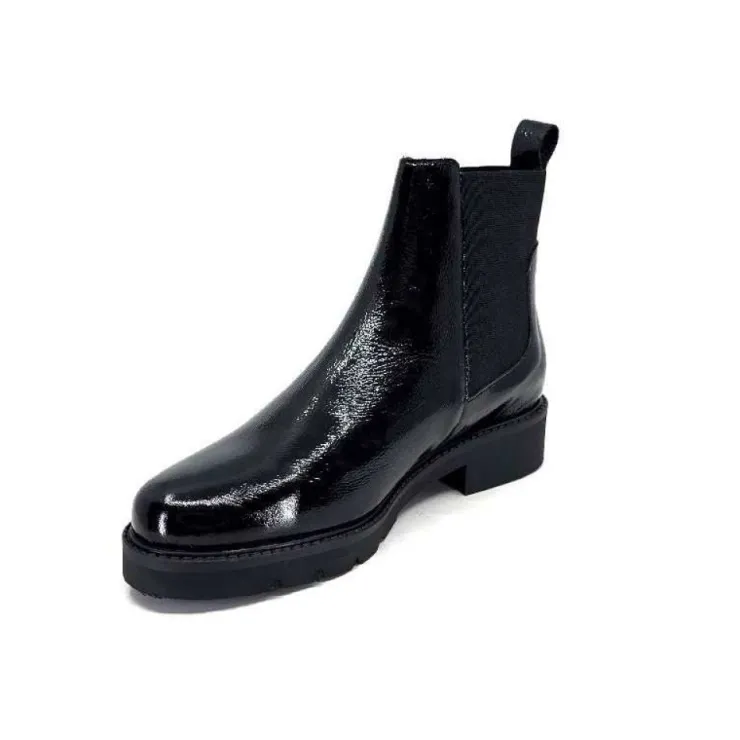 We Do Ivoire 99504 Cuir Vernis Noir*Femme Bottines