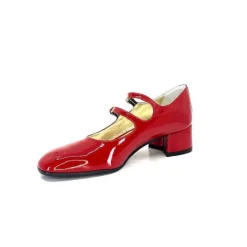Ivoire0330 Ivoire 914 Cuir Vernis Rouge*Femme Ballerines