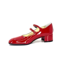 Ivoire0330 Ivoire 914 Cuir Vernis Rouge*Femme Ballerines