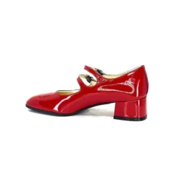 Ivoire0330 Ivoire 914 Cuir Vernis Rouge*Femme Ballerines