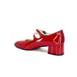 Ivoire0330 Ivoire 914 Cuir Vernis Rouge*Femme Ballerines