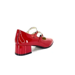 Ivoire0330 Ivoire 914 Cuir Vernis Rouge*Femme Ballerines