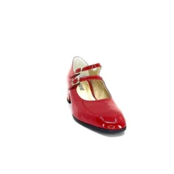 Ivoire0330 Ivoire 914 Cuir Vernis Rouge*Femme Ballerines
