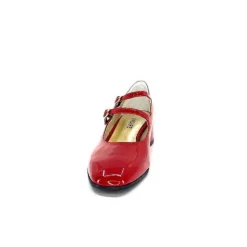 Ivoire0330 Ivoire 914 Cuir Vernis Rouge*Femme Ballerines