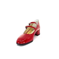 Ivoire0330 Ivoire 914 Cuir Vernis Rouge*Femme Ballerines