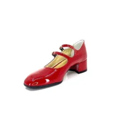 Ivoire0330 Ivoire 914 Cuir Vernis Rouge*Femme Ballerines