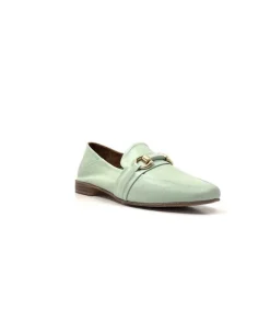 355-ivoire Ivoire 35.48.709 Cuir Vert*Femme Mocassins