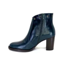 Ivoire0381b Ivoire 8016 Cuir Vert Pavone*Femme Bottines
