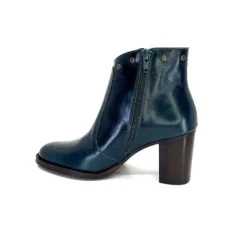 Ivoire0381b Ivoire 8016 Cuir Vert Pavone*Femme Bottines