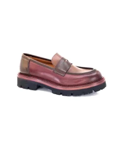 Ivoire0156 Ivoire 3276 Cuir Vino Mattone*Femme Mocassins