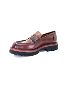 Ivoire0156 Ivoire 3276 Cuir Vino Mattone*Femme Mocassins
