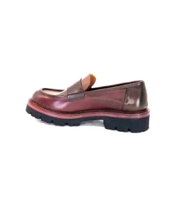 Ivoire0156 Ivoire 3276 Cuir Vino Mattone*Femme Mocassins
