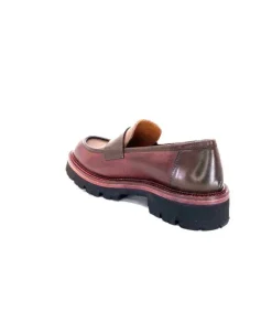 Ivoire0156 Ivoire 3276 Cuir Vino Mattone*Femme Mocassins