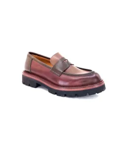 Ivoire0156 Ivoire 3276 Cuir Vino Mattone*Femme Mocassins