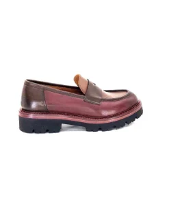 Ivoire0156 Ivoire 3276 Cuir Vino Mattone*Femme Mocassins