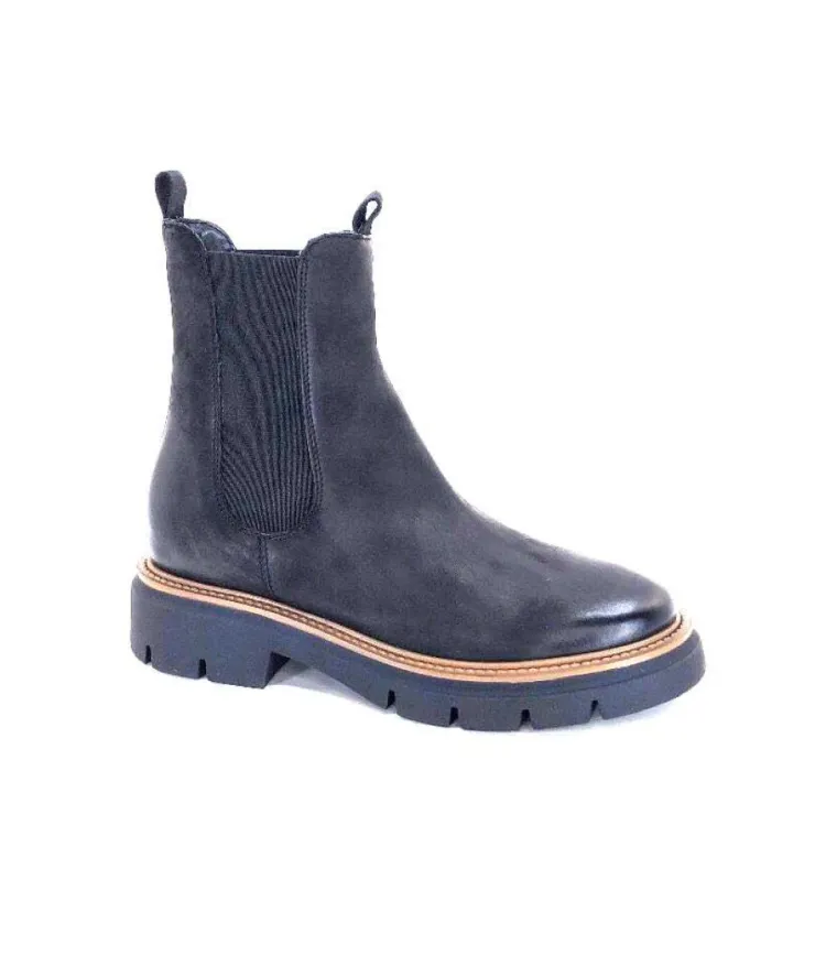 Ivoire0104a Ivoire 50197 Cuir Vintage Noir*Femme Bottines