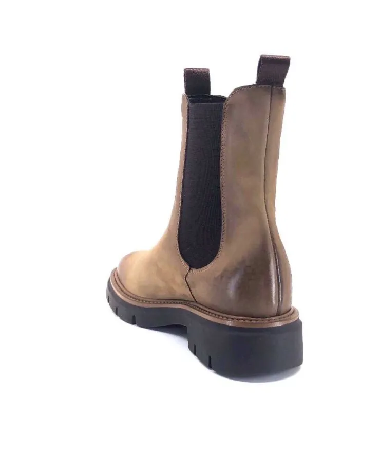 Ivoire0104a Ivoire 50197 Cuir Vintage Vison*Femme Bottines