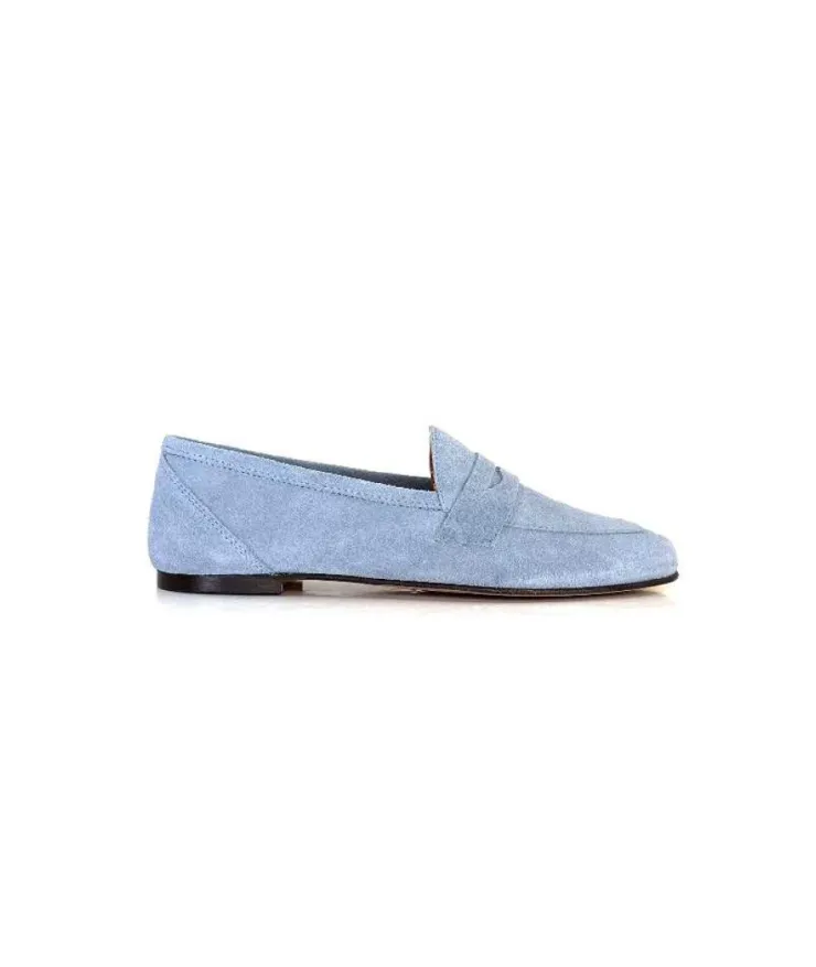 Ivoire0209b Ivoire 10648 Daim Azul Ciel*Femme Mocassins