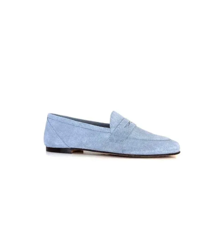 Ivoire0209b Ivoire 10648 Daim Azul Ciel*Femme Mocassins