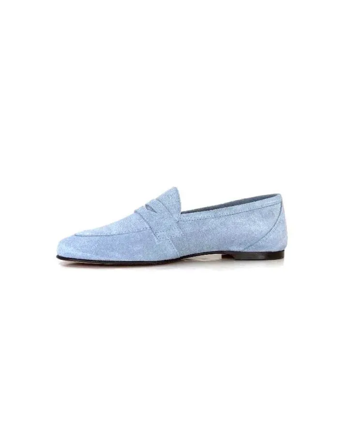 Ivoire0209b Ivoire 10648 Daim Azul Ciel*Femme Mocassins
