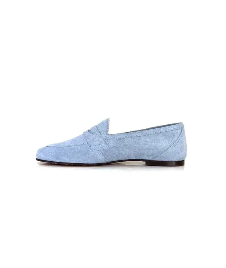 Ivoire0209b Ivoire 10648 Daim Azul Ciel*Femme Mocassins