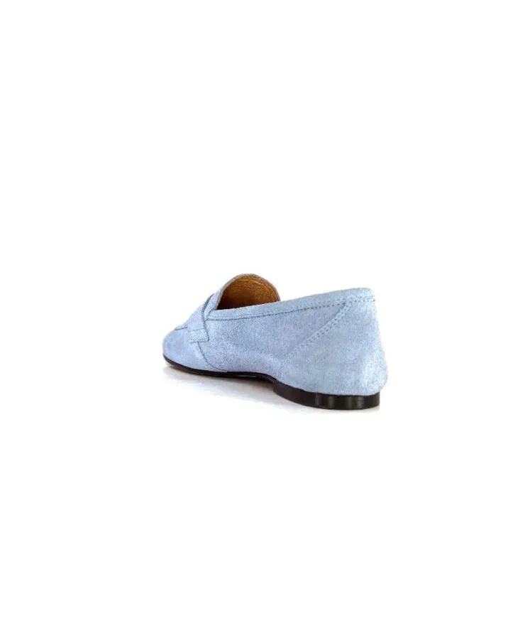 Ivoire0209b Ivoire 10648 Daim Azul Ciel*Femme Mocassins