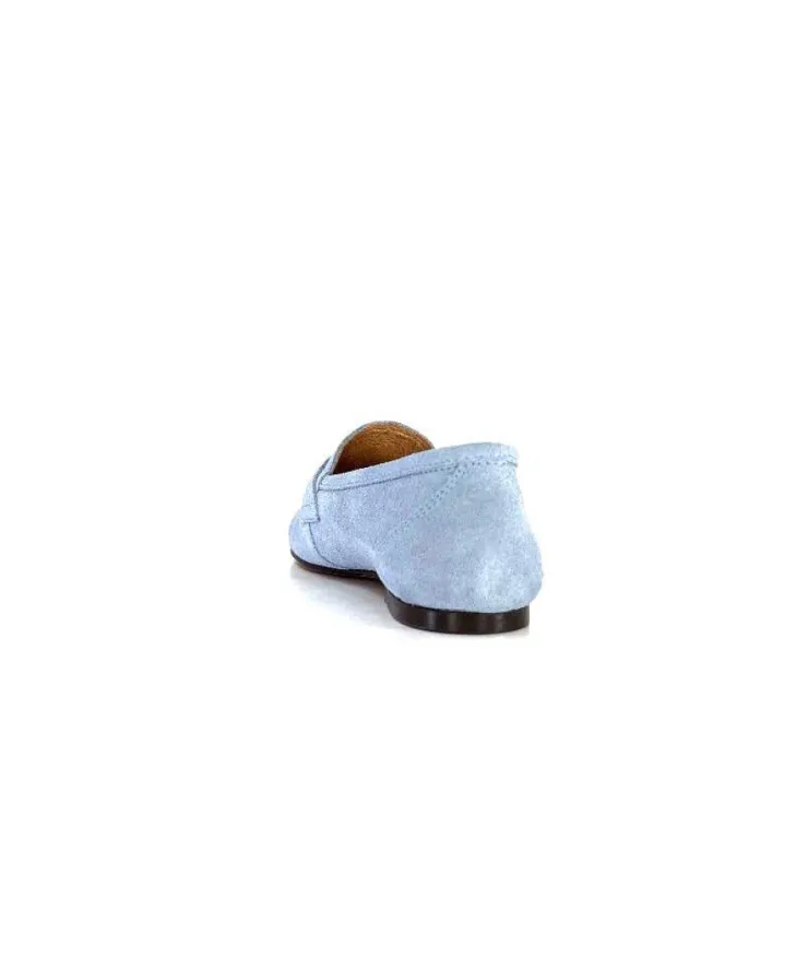 Ivoire0209b Ivoire 10648 Daim Azul Ciel*Femme Mocassins