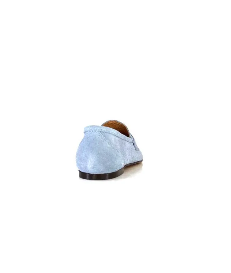 Ivoire0209b Ivoire 10648 Daim Azul Ciel*Femme Mocassins