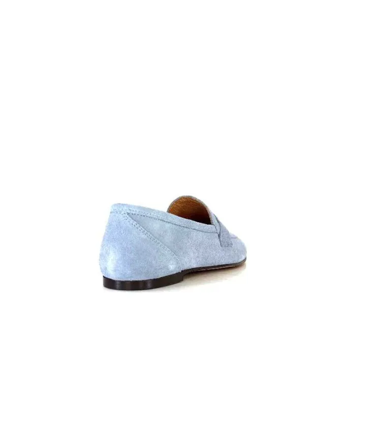 Ivoire0209b Ivoire 10648 Daim Azul Ciel*Femme Mocassins