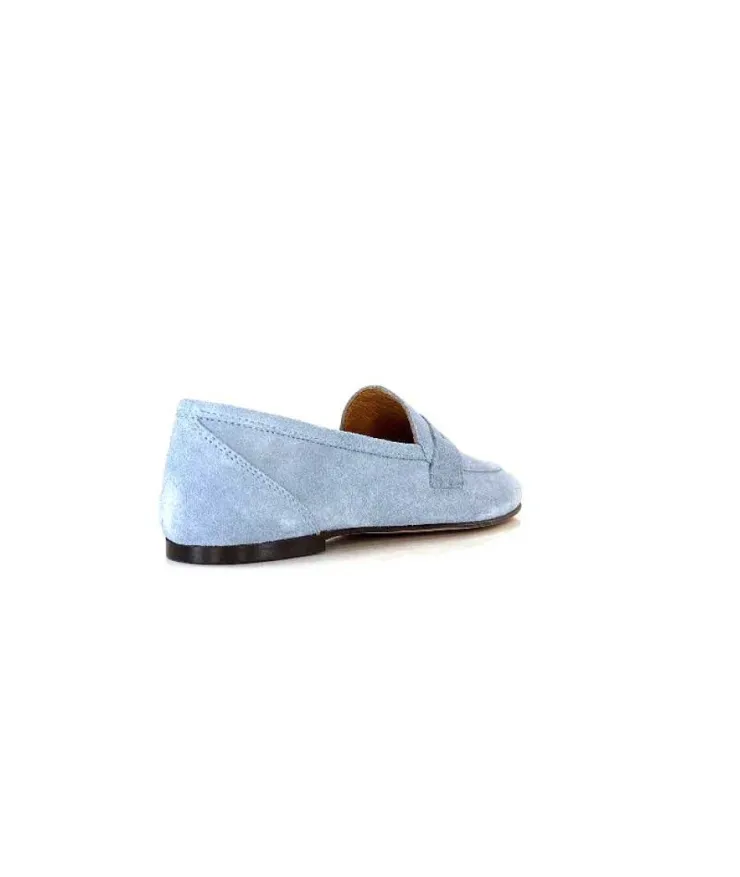 Ivoire0209b Ivoire 10648 Daim Azul Ciel*Femme Mocassins