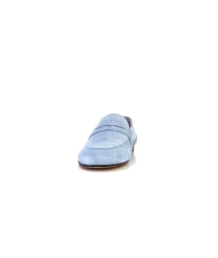 Ivoire0209b Ivoire 10648 Daim Azul Ciel*Femme Mocassins