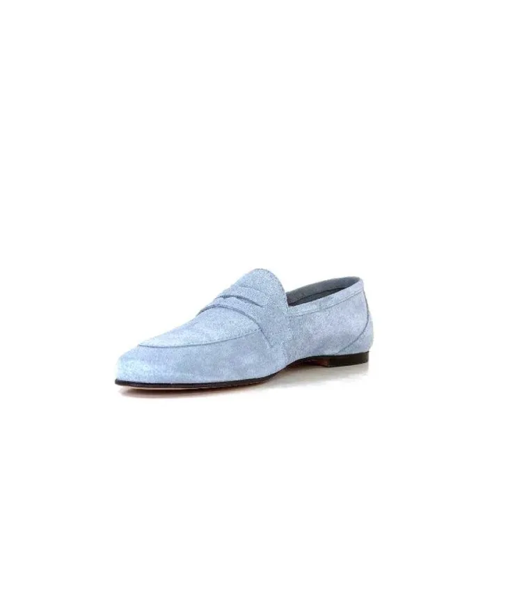 Ivoire0209b Ivoire 10648 Daim Azul Ciel*Femme Mocassins
