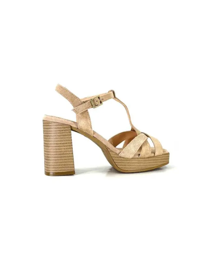 Ivoire0104a Ivoire 51292 Daim Beige*Femme Sandales