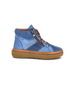 355-ivoire Ivoire 24721 Daim Bleu*Femme Bottines