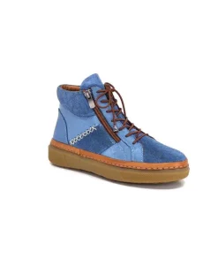 355-ivoire Ivoire 24721 Daim Bleu*Femme Bottines