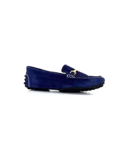 Ivoire0209b Ivoire 12443 Daim Bleu Marine*Femme Mocassins