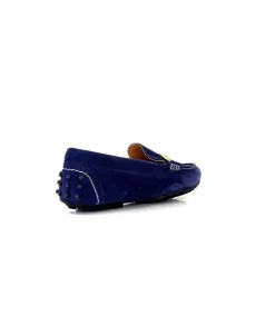 Ivoire0209b Ivoire 12443 Daim Bleu Marine*Femme Mocassins