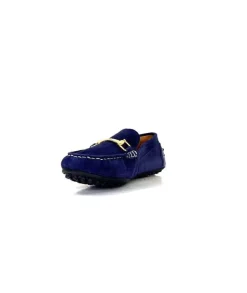 Ivoire0209b Ivoire 12443 Daim Bleu Marine*Femme Mocassins