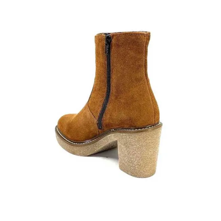 Ivoire0104a Ivoire 52245 Daim Cognac*Femme Bottines