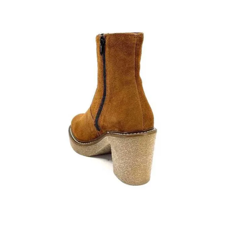 Ivoire0104a Ivoire 52245 Daim Cognac*Femme Bottines