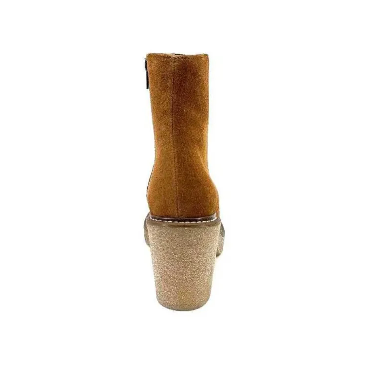Ivoire0104a Ivoire 52245 Daim Cognac*Femme Bottines