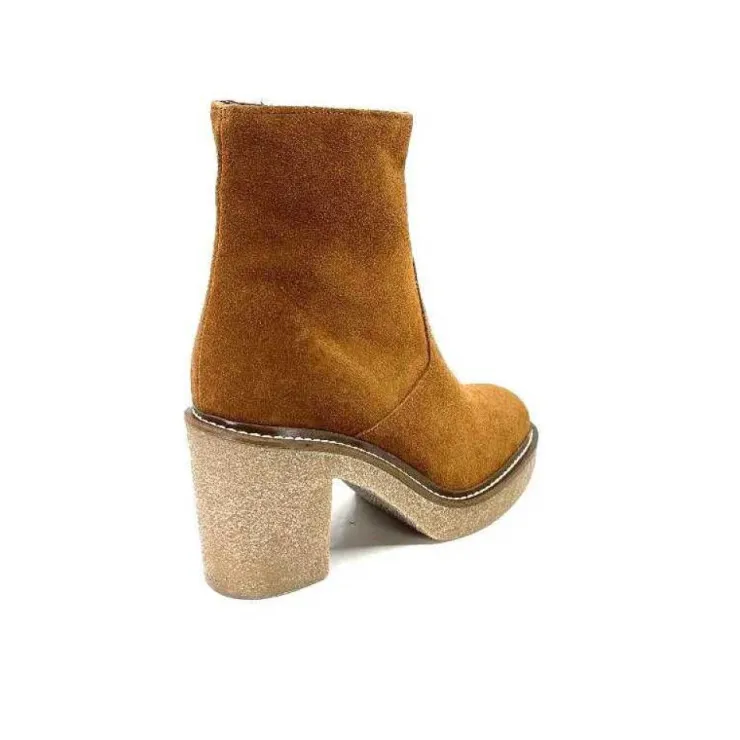 Ivoire0104a Ivoire 52245 Daim Cognac*Femme Bottines