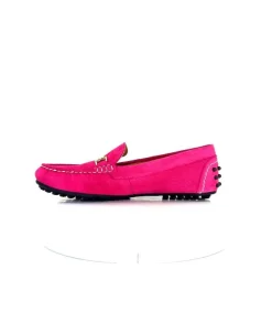 Ivoire0209b Ivoire 12443 Daim Fushia*Femme Mocassins