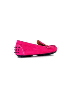Ivoire0209b Ivoire 12443 Daim Fushia*Femme Mocassins