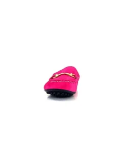 Ivoire0209b Ivoire 12443 Daim Fushia*Femme Mocassins