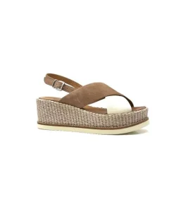 Ivoire0551 Ivoire 2153 Daim Marron Cuir Creme*Femme Plateformes